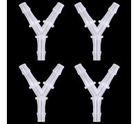 GEEHUA Hose Barb Fitting Equal Barbed,4 Pcs 3/16" Y Shaped Plastic Tubing Joint 3 Way Polypropylene Pipe Connectors Air Pump Accessories Splicer Mender Adapter Union Boat Water Air O2 Fuel