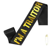 GEEHUA I'm A Traitor Sash with Gold Foil, Funny Black Going Away Party Decorations Later Traitor Retirement Sash for Coworker Moving Away Job Change Later Relocating Graduation Party Sashes for Women