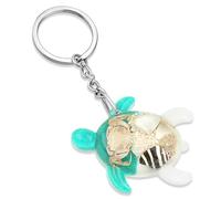 GEEHUA Sea Turtle Keyring, Metal Keychain Accessories for Women Purse Charms Car Key Animal Pendant Sea Life Metal Key Ring(Green)