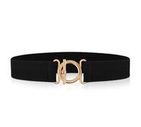 GEEHUA Women Elastic Belt, Invisible Stretch Ladies Belt Skinny Waist Belt Elastic Waistband Waist Band for Dresses Jeans(Black)