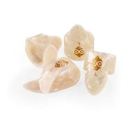 Geek Finger & Thumb Pick Set - 4 x Celluloid Picks | Small Size | White Pearl Colour | Includes Draw-String Bag