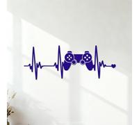 G ame Heartbeat Controller Video Game Fine Carving Decals Can Modify and add Information 41.6x110.6cm DarkBlue
