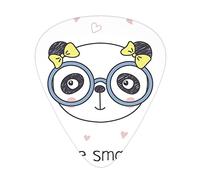 Geek Guitar Picks 12 Pack Universal ABS Guitar Picks,Hand-Drawn Panda Girl Wearing Glasses on White Background with Heart,for Acoustic and Electric Guitar