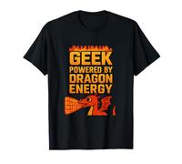 Geek Powered by Dragon Energy Techno Flame Print T-Shirt