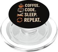 Geek Routine Coder - Coffee, Code, Dodo, Encore PopSockets PopGrip for MagSafe