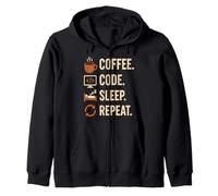 Geek Routine Coder - Coffee, Code, Dodo, Encore Zip Hoodie