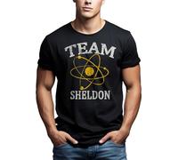 Geek T-Shirt for Men Team Sheldon Black M