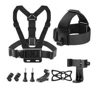 GeeKam Chest Harness Head Strap Cell Phone Clip Kit for POV, VLOG, Compatible for iPhone, Samaung, GoPro Hero, Insta360, AKASO, DJI Osmo, SJCAM and other Action Cameras