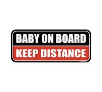GEEKBEAR Baby on Board Car Magnet - Colorful, Reflective, Weather-Resistant - Rectangular 8.7 x 3.5 in (Black/Red)