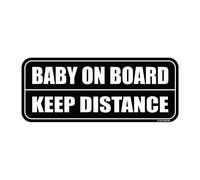 GEEKBEAR Baby on Board Car Magnet - Colorful, Reflective, Weather-Resistant - Rectangular 8.7 x 3.5 in (Black/Black)