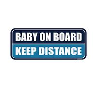 GEEKBEAR Baby on Board Car Magnet - Colorful, Reflective, Weather-Resistant - Rectangular 8.7 x 3.5 in (Navy/Blue)