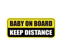 GEEKBEAR Baby on Board Car Magnet - Colorful, Reflective, Weather-Resistant - Rectangular 8.7 x 3.5 in (Yellow/Black)
