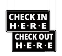 GEEKBEAR Check In Here/Check Out Here Sign (Black)