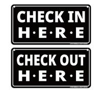 GEEKBEAR Check In Here/Check Out Here Sign (Black)