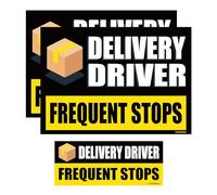 GEEKBEAR Delivery Driver Car Magnet - Eye-Catching, Reflective, Weather-Resistant - Set of 3 (Black)