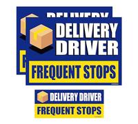 GEEKBEAR Delivery Driver Car Magnet - Eye-Catching, Reflective, Weather-Resistant - Set of 3 (Blue)