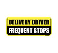 GEEKBEAR Delivery Driver Frequent Stops Car Magnet - Colorful, Reflective, Weather-Resistant - Rectangular 8.7 x 3.5 in (Yellow/Black)