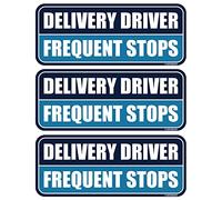 GEEKBEAR Delivery Driver Frequent Stops Car Magnet - Colorful, Reflective, Weather-Resistant - Rectangular 8.7 x 3.5 in (Navy/Blue, 3 Pack)