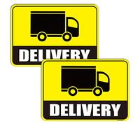 GEEKBEAR Delivery Driver Sign (2 Pack) - Delivery Car Magnet - Reflective Waterproof Delivery Driver Bumper or Door Sign - No Stickers or Decals but Magnets