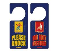 GEEKBEAR Do Not Disturb Door Hanger Sign (06. Dance) - 2 Pack - Reversible and Double Sided Privacy Office Sign - Please Do Not Disturb on Front and Welcome Please Knock on Back Side