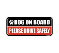 GEEKBEAR Dog on Board Car Magnet_Rectangular Type (Black/Red)