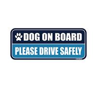 GEEKBEAR Dog on Board Car Magnet_Rectangular Type (Navy/Blue)