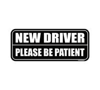 GEEKBEAR New Driver Car Magnet - Colorful, Reflective, Weather-Resistant - Rectangular 8.7 x 3.5 in (Black/Black)
