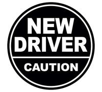 GEEKBEAR New Driver Magnet for Car (Black/Black) - Student Driver Magnet for Car - New Driver Bumper Safety Sign - Rookie Novice Driver Magnet and Decals - Be Patient Vehicle Sticker (1 Pack)
