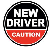 GEEKBEAR New Driver Magnet for Car (Black/Red) - Student Driver Magnet for Car - New Driver Bumper Safety Sign - Rookie Novice Driver Magnet and Decals - Be Patient Vehicle Sticker (1 Pack)