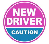 GEEKBEAR New Driver Magnet for Car (Pink/Blue) - Student Driver Magnet for Car - New Driver Bumper Safety Sign - Rookie Novice Driver Magnet and Decals - Be Patient Vehicle Sticker (1 Pack)