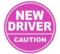 GEEKBEAR New Driver Magnet for Car (Pink/Pink) - Student Driver Magnet for Car - New Driver Bumper Safety Sign - Rookie Novice Driver Magnet and Decals - Be Patient Vehicle Sticker (1 Pack)