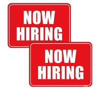 GEEKBEAR Now Hiring Car Magnet (2 Pack) - 29.7cm x 21cm (Red)