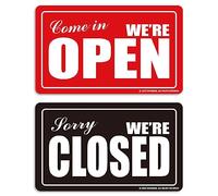 GEEKBEAR Open Closed Sign for Business - Acrylic, Double Sided, 9.8 x 5.9 in (01. Red & Black)