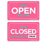 GEEKBEAR Open Closed Sign for Business - Acrylic, Double Sided, 9.8 x 5.9 in (10. Pink)