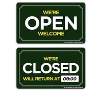 GEEKBEAR Open Closed Sign for Business - Acrylic, Double Sided, 9.8 x 5.9 in (11. Green)