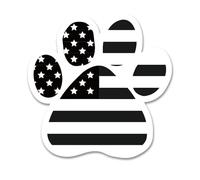 GEEKBEAR Pawprint Car Magnet - Colorful, Reflective, Weather-Resistant - 4.7 x 4.7 inch (Black Flag)