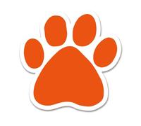 GEEKBEAR Pawprint Car Magnet - Colorful, Reflective, Weather-Resistant - 4.7 x 4.7 inch (Orange)