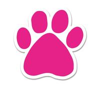 GEEKBEAR Pawprint Car Magnet - Colorful, Reflective, Weather-Resistant - 4.7 x 4.7 inch (Pink)