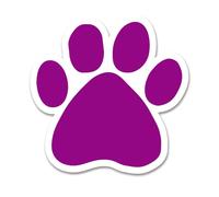 GEEKBEAR Pawprint Car Magnet - Colorful, Reflective, Weather-Resistant - 4.7 x 4.7 inch (Purple)