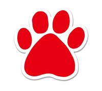 GEEKBEAR Pawprint Car Magnet - Colorful, Reflective, Weather-Resistant - 4.7 x 4.7 inch (Red)