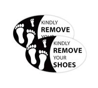 GEEKBEAR Remove Your Shoes Sign - 2 Pack Acrylic, Unique, Durable - 6.3 x 3.8 in (Footprint)