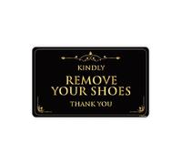 GEEKBEAR Remove Your Shoes Sign - Acrylic, Unique, Durable - 9.8 x 5.9 in (04. Gold)