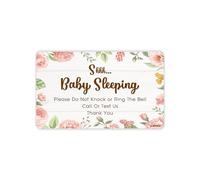 GEEKBEAR Shh Baby Sleeping Door Sign - Acrylic, Unique, Durable - 9.8 x 5.9 in (Flower)