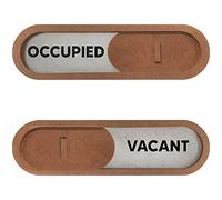 Vacant Occupied Office Door Sign - Brown Privacy Sign - Do Not Disturb & In a Meeting - In Out Door Hanger