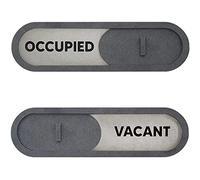 GEEKBEAR Vacant Occupied Slider Door Sign for Home Office - Premium MDF, 7.5 x 2.2 in (Gray)
