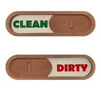GEEKBEAR Wood Clean Dirty Magnet for Dishwasher (12. Brown Slider) - Colorful Wood Sliding Indicator - Slider Type Dishwasher Sign - No-Scratch Kitchen Refrigerator Storage Decor Accessories