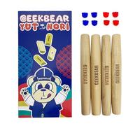 GEEKBEAR YUTNORI Board Game - Korean Board Game YUNNORI- Traditional Korean Folk Game with Yuts - Traditional Korean Family Game with Woodsticks - Korea YUT Nori Game…