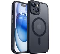 GeeKe for iPhone 13 Case, Fit for MagSafe, Upgraded Full Camera Protection, 14FT Military Grade Shockproof Magnetic Thin Slim Frosted Translucent Matte Back Phone Cover (Black)