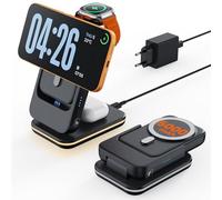 GEEKERA 3 in 1 Magnetic Wireless Charger with Power Bank, AP05-01, Black