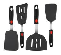 GEEKHOM 4-Pack Silicone Spatulas for Cooking - Fish Slice Solid & Slotted - Spatulas & Turners Set for Non Stick Pan and Pots - Non-Scratch Heat Resistant BPA Free Dishwasher Safe Kitchen Utensils